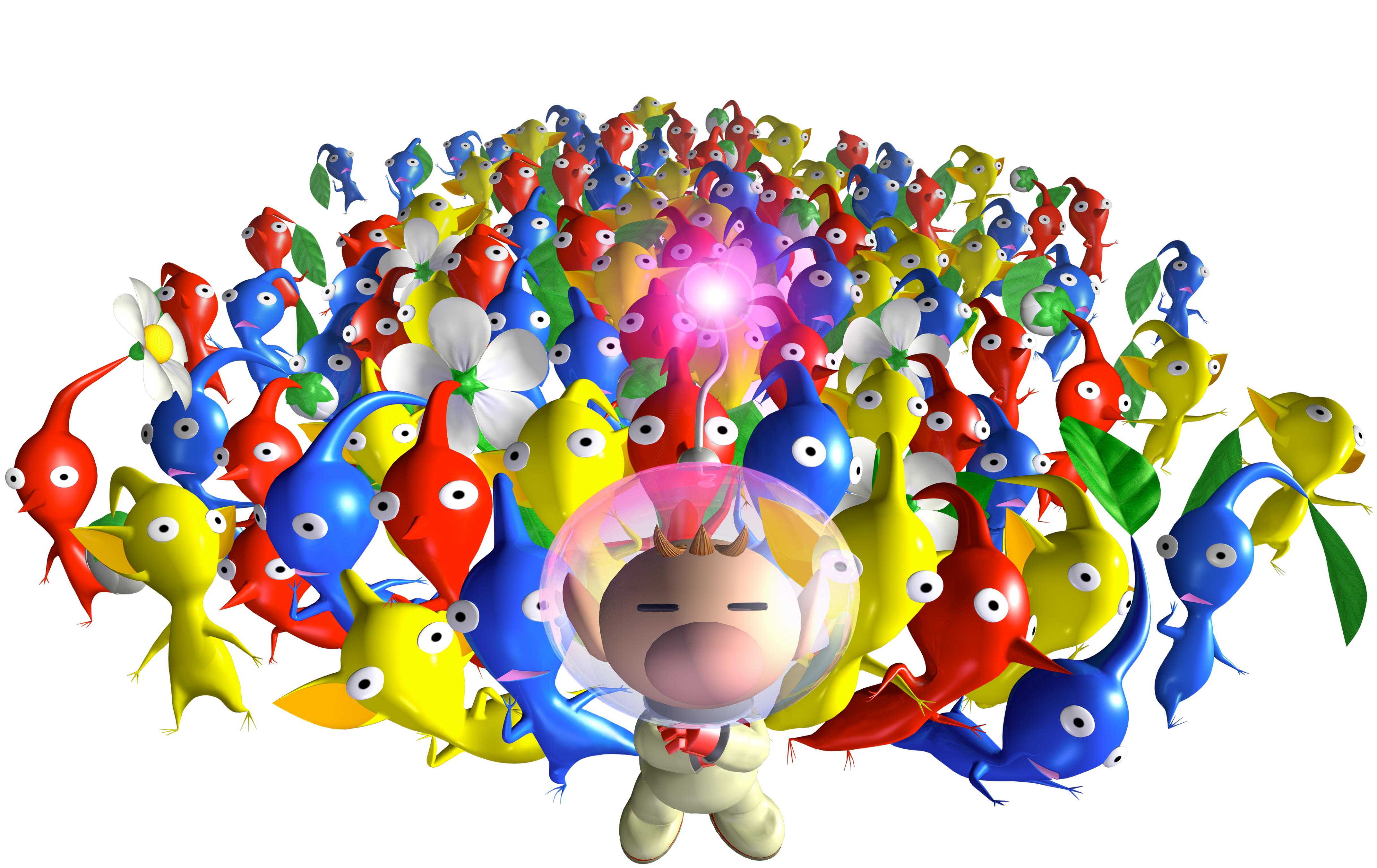Olimar_and_many_Pikmin_P1_art.png