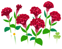 Red celosia flowers icon.png