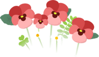 Red pansy flowers icon.png